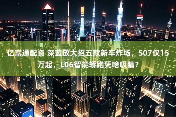 亿富通配资 深蓝放大招五款新车炸场，S07仅15万起，L06智能轿跑凭啥吸睛？