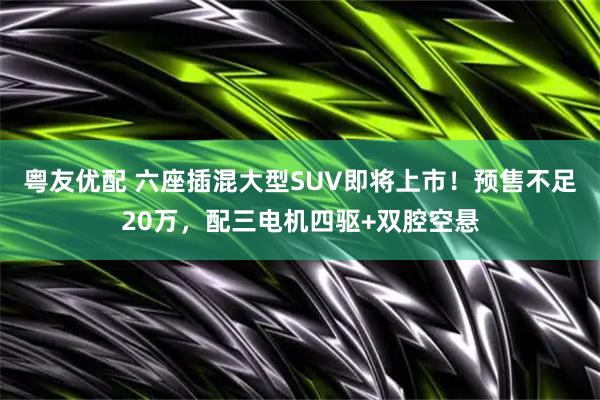 粤友优配 六座插混大型SUV即将上市！预售不足20万，配三电机四驱+双腔空悬